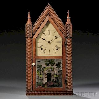 J.C. Brown Rosewood Ripple Front Steeple Clock
