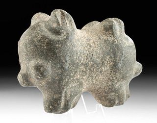 Colima Stone Janus Dog Headed Mace Head