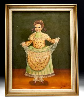 Signed Framed Agapito Labios Painting, 1940s