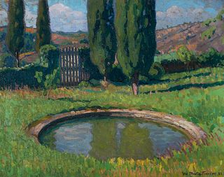 Jac Martin-Ferrieres (Fr. 1893-1972)     -  "Basin au Soleil" 1923   -   Oil on canvas