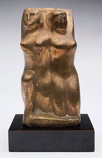 William Zorach (Am. 1887-1966)     -  "Gemini (Study For)" c. 1940s   -   Cast bronze with natural patina