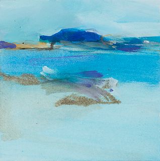 Connie Hayes (Am. 20th Century)     -  "Gestural Coast" 1982   -   Gouache on paper, framed under glass