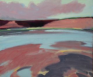 Eric Aho (Am. b. 1966)     -  "Scarlet Dunes" 1996   -   Oil on canvas