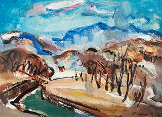 Marion Huse (Am.1896-1967)     -  Landscape   -   Oil on board