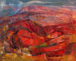 Marion Huse (Am. 1896-1967)     -  Sunset Landscape   -   Oil on canvas