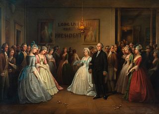 Dennis Malone Carter (Am. 1827-1881)     -  Long Live The President (George Washington's Inauguration), 1864   -   Oil on canvas