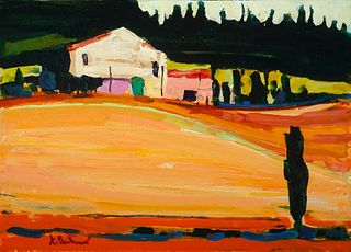 Alfred Chadbourn (Am. 1921-1998)     -  "Tuscan Farmhouse" 1988   -   Oil on canvas