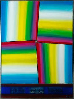 Henry Kallem (Am. 1912-1985)     -  "4 Phases of Time"   -   Oil on canvas, framed