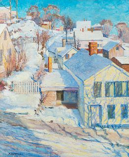 H. Marcus (Am. 20th Century)     -  From a New England Window   -   Oil on canvas
