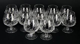 12 WATERFORD "LISMORE" BRANDY STEMWARE GLASSES