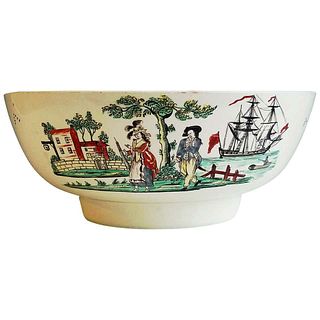 Creamware Nautical Pottery Sailor's Farewell Bowl, England, Circa 1800-20 - Courtesy of Earle D. Vandekar of Knightbridge, Pennsylvania