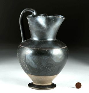 Tall / Fine Greek Apulian Pottery Trefoil Oinochoe