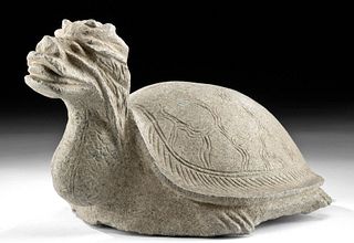 Chinese Ming Dynasty Stone Dragon Turtle - Longgui