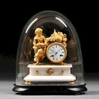 French Marble and Gilt Statuary Clock