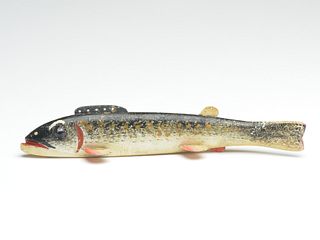 Rare fish decoy, Oscar Peterson, Cadillac, Michigan, 1st half 20th century.