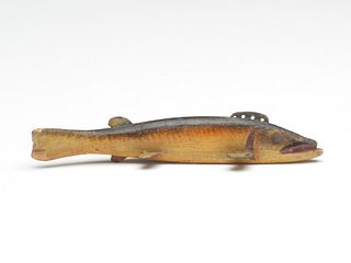 Rare pike fish decoy, Oscar Peterson, Cadillac, Michigan, 2st half 20th century.