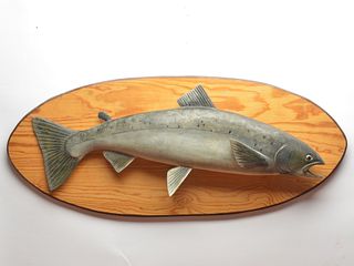 Large Atlantic salmon, Lawrence Irvine, Winthrop, Maine.