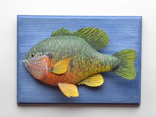 Carved fish plaque, Jay Tonelli, Minneapolis, Minnesota.