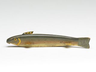 Sucker fish decoy, Jess Raimey, Cadillac, Michigan, 1st half 20th century.