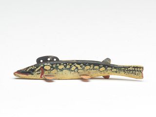 Small pike fish decoy, Oscar Peterson, Cadillac, Michigan, 1st half 20th century.
