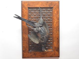 Very rare hanging game carving of cock pheasant, Alexander Pope, Jr.