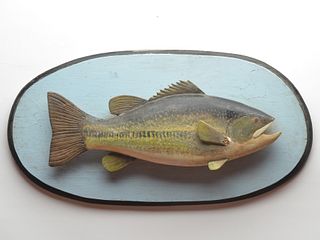 Bass fish plaque, Phillippe Sirois, Arrowsic, Maine.