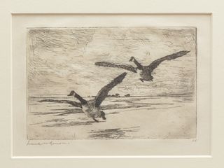 "Incoming geese", Frank W. Benson (1862-1951).