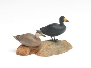 Pair of miniature scoters, A.J. King, North Scituate, Rhode Island.