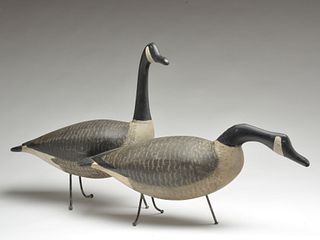 Rigmate pair of Canada goose field decoys, Wilbur Roy Mill, Kensington, Prince Edward Island.