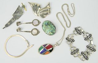 LARGE LOT  MOSTLY VTG MEXICAN STERLING JEWLERY