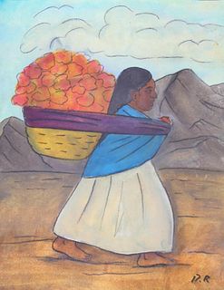 AFTER DIEGO RIVERA PASTEL ON PAPER