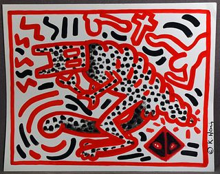 Marker and Acrylic on paper by Keith Haring