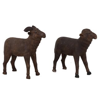 Sheep and ram. 20th century. Made in terracotta.