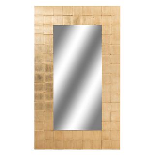 Mirror. 20th century. Carved wood. Chrome finish, decorated with geometric elements.