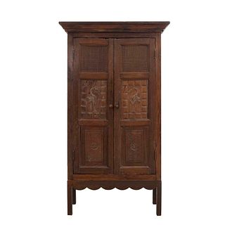 Wardrobe. 20th century. Carved in wood. 2 hinged doors with knob-type handles and smooth supports. 65.3 x 37 x 14.5" (166 x 94 x 37 cm)