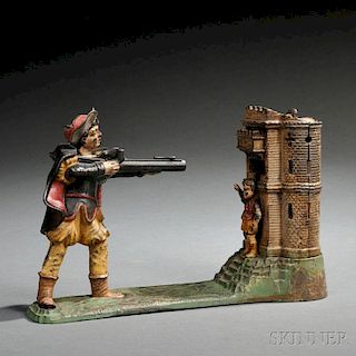 Painted Cast Iron Mechanical "William Tell" Bank