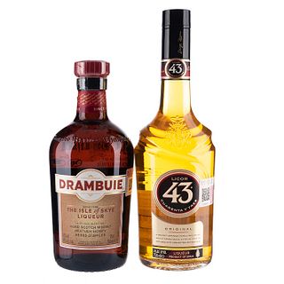 Lote de Licores. a) Drambuie. Licor de whisky. Escocia. b) Licor 43. Licor de citricos y extrac...