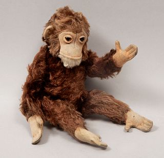 Mono de juguete. Alemania. Siglo XX. Marca Steiff. Elaborado en peluche.