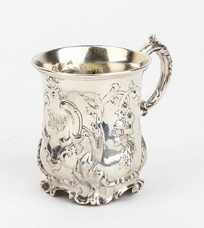 An English Victorian sterling silver mug - London 1846-1847, Edward, John & William Barnard  
