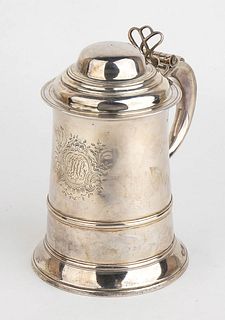 An English sterling silver Georgian tankard - London 1766, Wm. Tuite ?