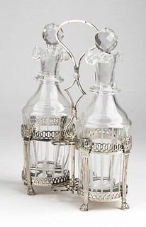 An Italian silver 889/1000 oil and vinegar set - Rome 1815-1825, Nicolai Giuseppe
