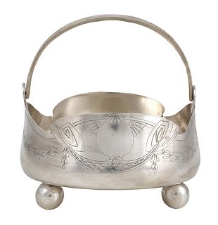 A Russian 875/1000 silver sugar basket - Moscow 1908-1917