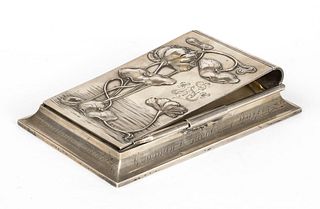A Russian silver 875/1000 note holder - <br>Moscow 1898-1908