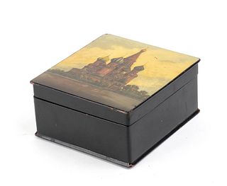 A Russian papier-maché lacquer box - 20th Century 