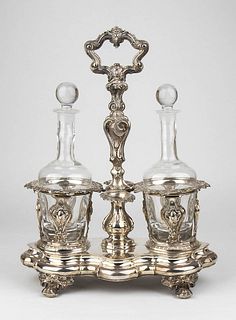 A French silver 950/1000 oil and vinegar set - Paris 1911-1916  Alphonse Debain