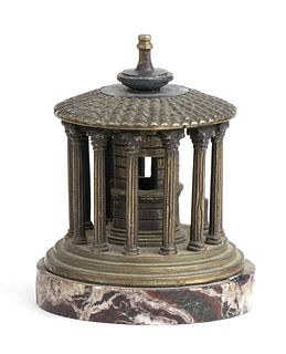 An italian Grand Tour bronze temple - circa 1870