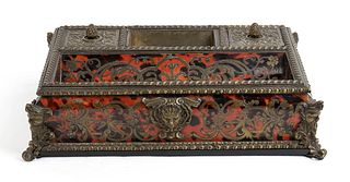 A French Boulle tortoise shell inkstand - Napoléon III period 19th Century 