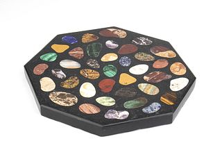 An Italian Grand Tour micromosaic specimen paperweight plaque - second half of 19th Century
