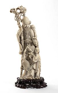A Chinese ivory carving of Shoulau - Qing dynasty, 19th Century