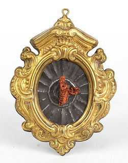An italian coral carving with metal frame - Naples XVIII secolo